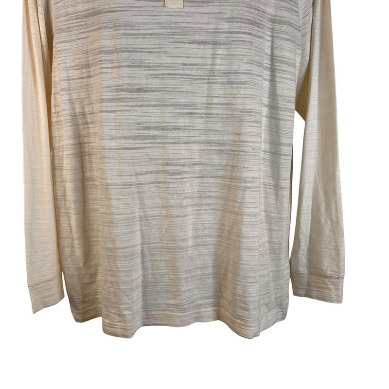 Crosby & Howard Men’s Henley Shirt Long Sleeve Cream and Gray Size XL NWT gallery