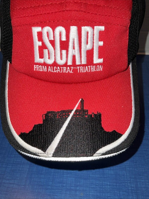 Escape Alcatraz Swim Triathlon Swim Bike Run StrapBack Hat Prison Lighthouse gallery