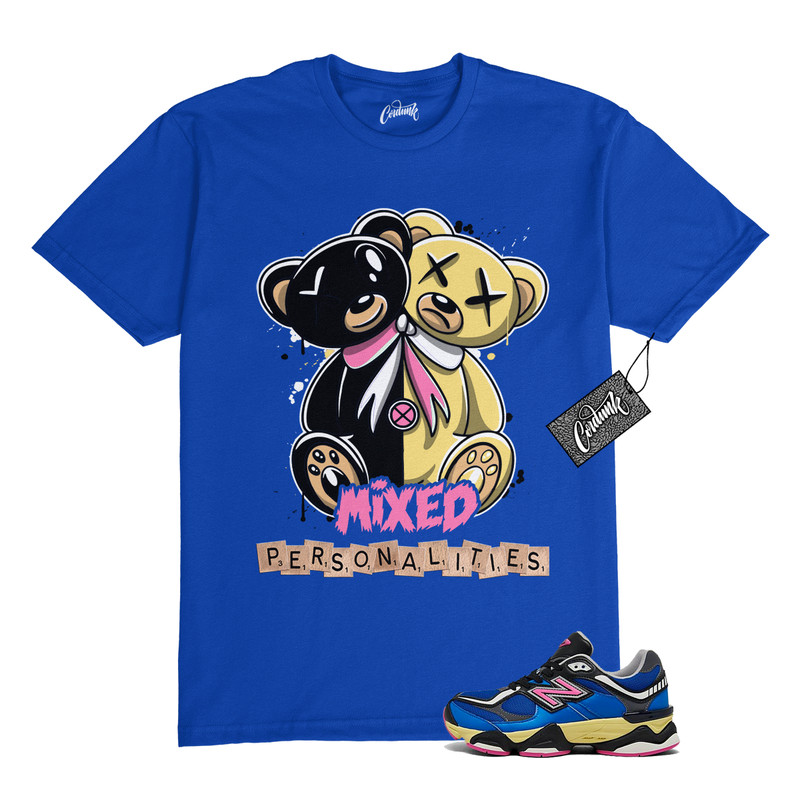 9060 Blue Oasis Real Pink Black T Shirt to Match MIXED