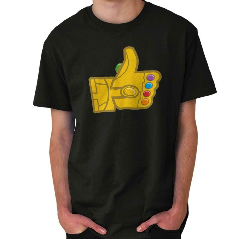 Evil Villain Magic Stone Gauntlet Thumbs Up Womens or Mens Crewneck T Shirt Tee