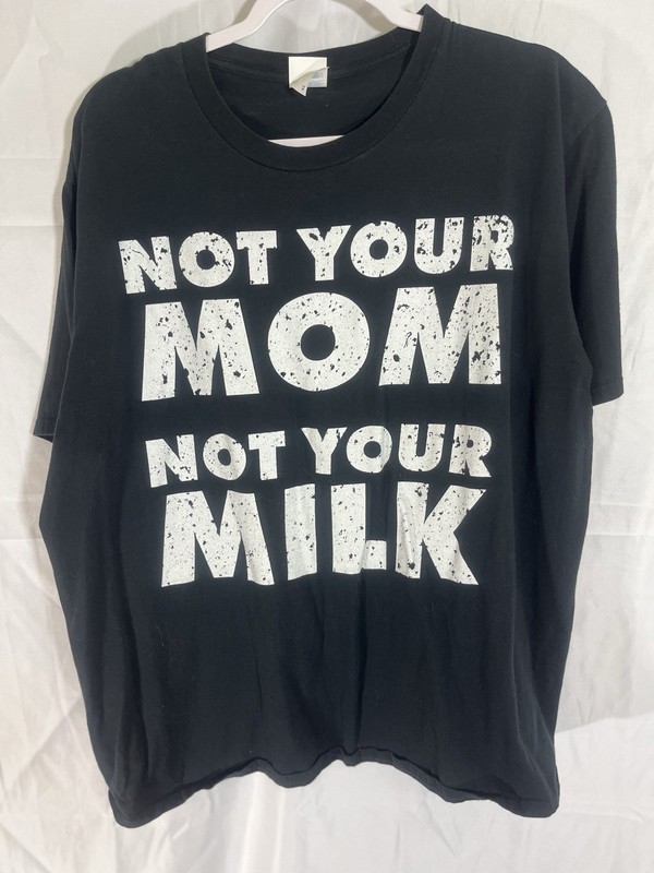 Vegan Men’s XL Black Graphic T-Shirt Vegan Activism Not Your Mom Milk