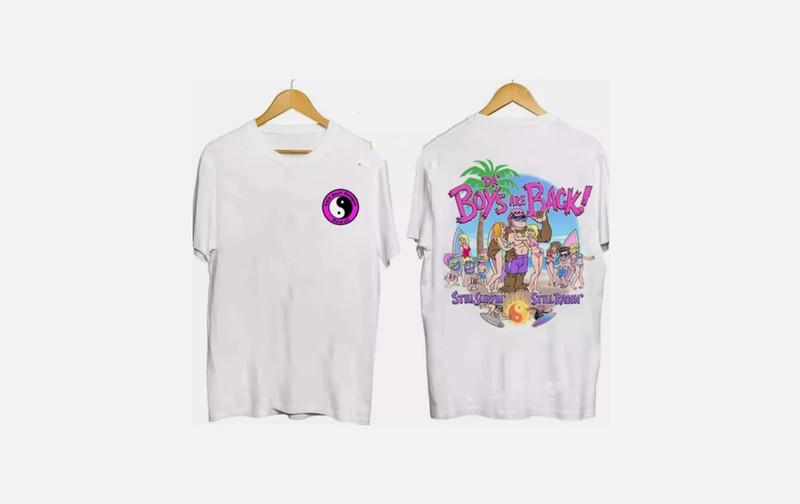 T C Surf Challenge Retro 80s Designs T-shirt White 2 sides Tshirt new