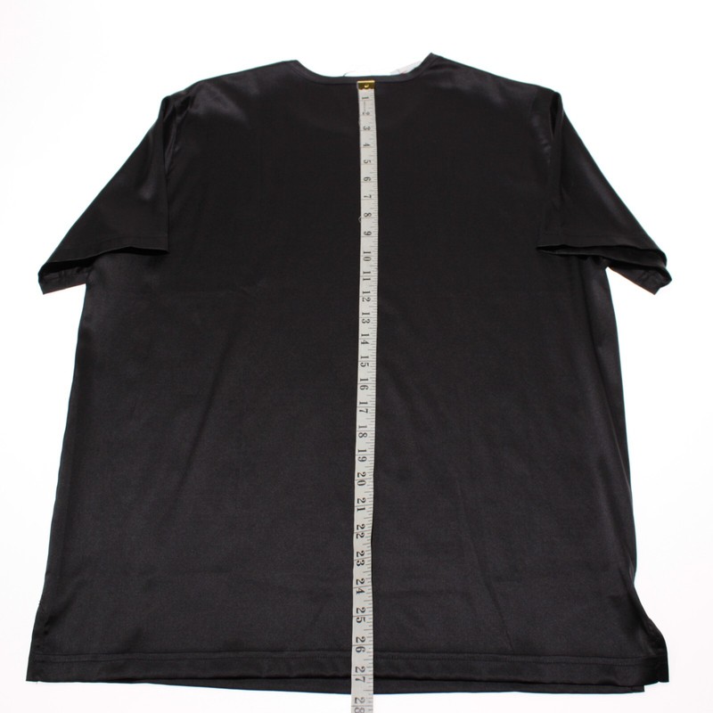 Italo Ferretti NWT Short Sleeve Sequin T-Shirt Size Large in Black Silk Blend gallery