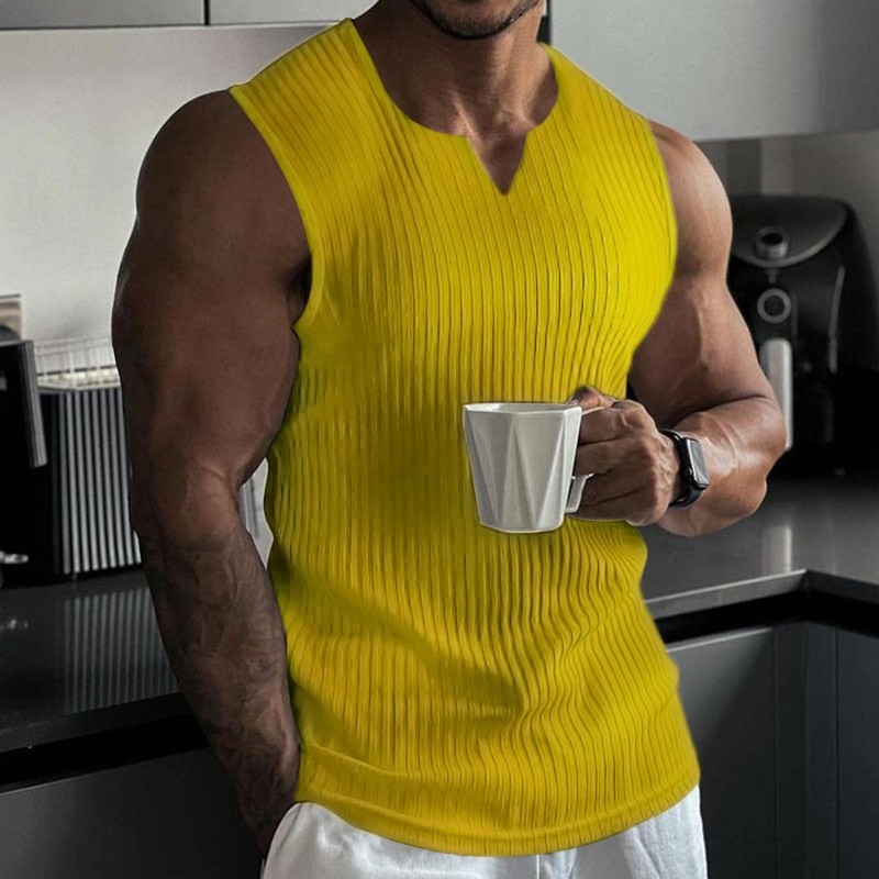 Quick Dry Breathable Men's Tank Top V Neck Polyester for Outdoor Activities gallery