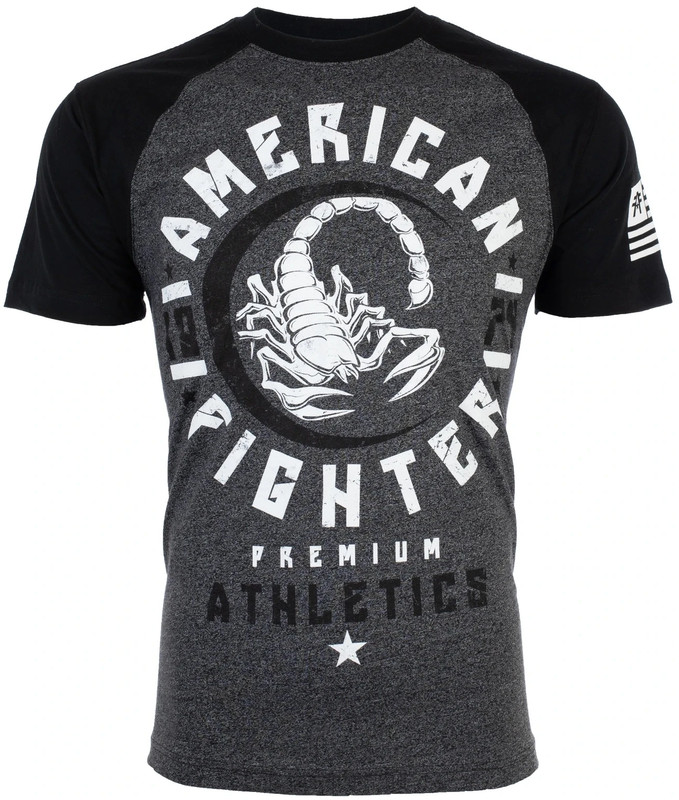 American Fighter Mens T-Shirt MICHIGAN Athletic BLACK GREY Biker MMA