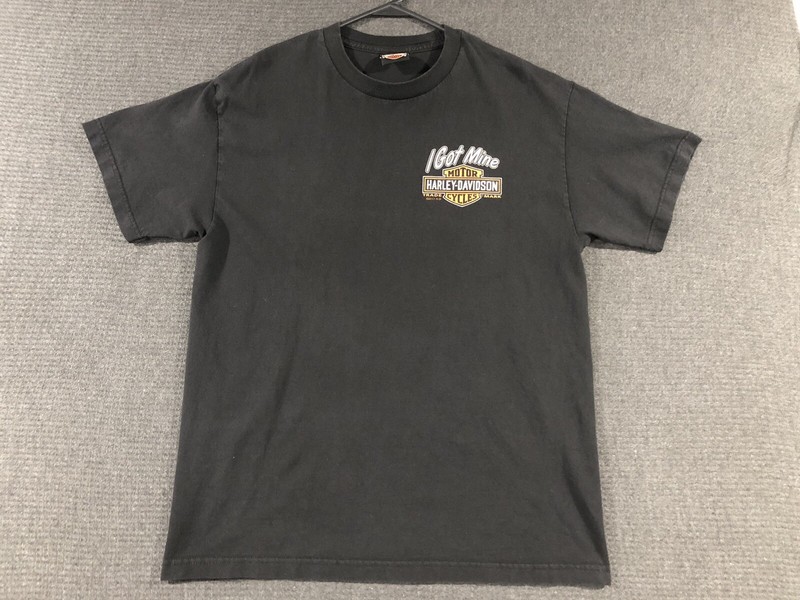 Harley Davidson I Got Mine Great River Road Illinois T Shirt Large Black gallery