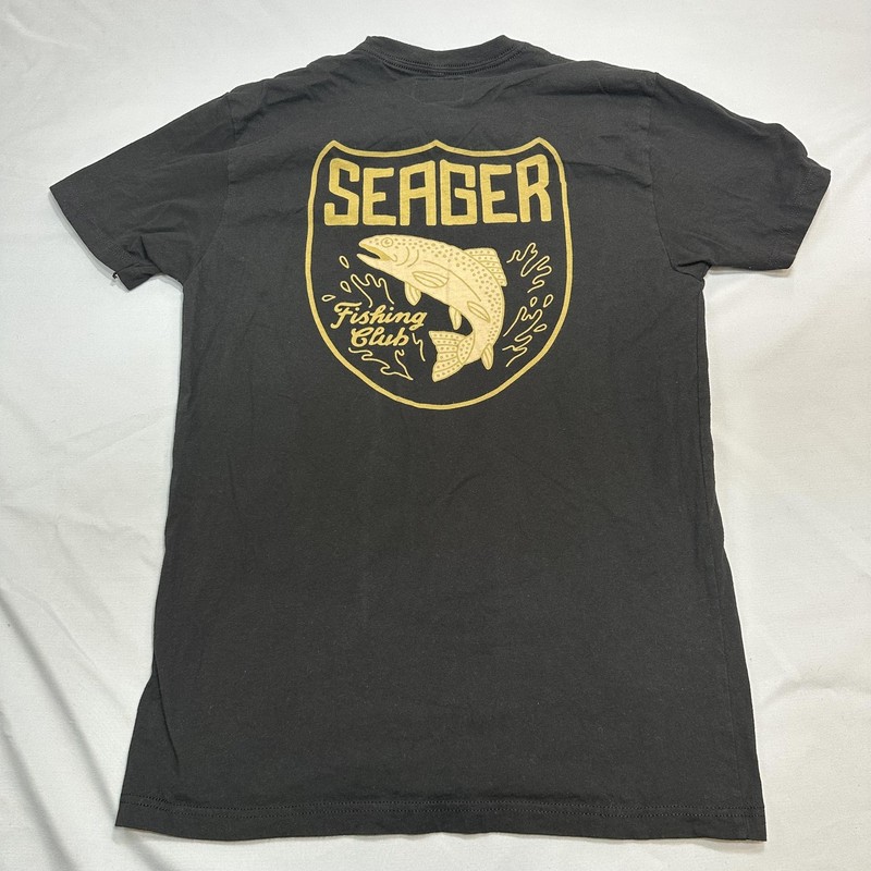 Seager Shirt Mens Medium Black Fishing Club Outdoor Casual Nature Hiking