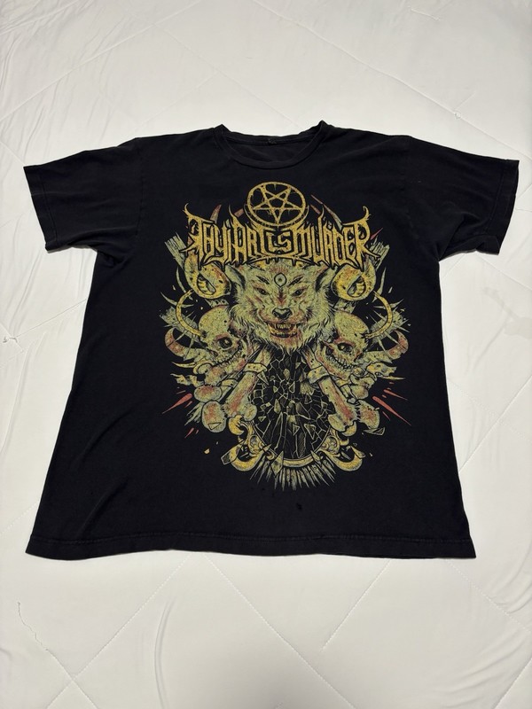 Thy Art is Murder Pagan Wolf Band T-Shirt Size L TAIM MySpace Era Deathcore Emo