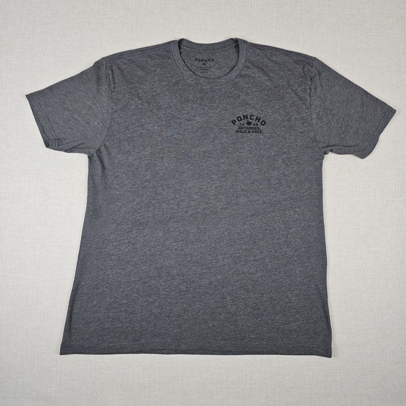 Poncho Outdoors Mens Size XL Gray Wild & Free T-shirt Western Fishing