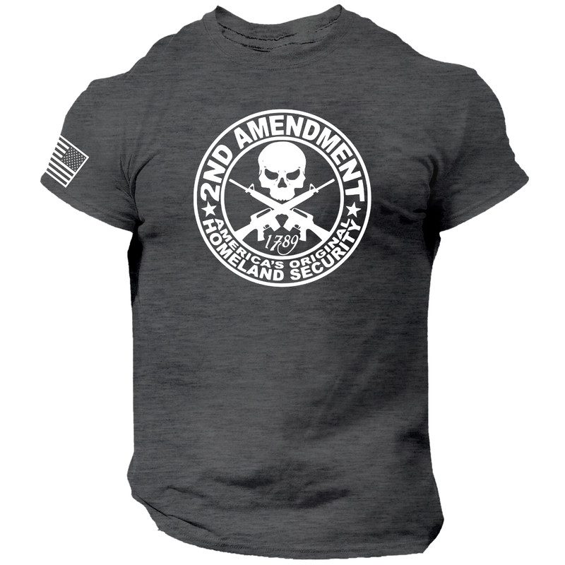 2nd Amendment Skull Shirt - American Warrior Soldier Military Patriotic 1776 USA gallery