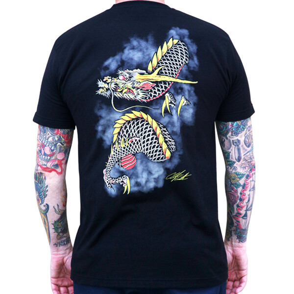 LAST CHANCE! Black Market Art Tee From The Ashes Custom Japanese Tattoo Dragon