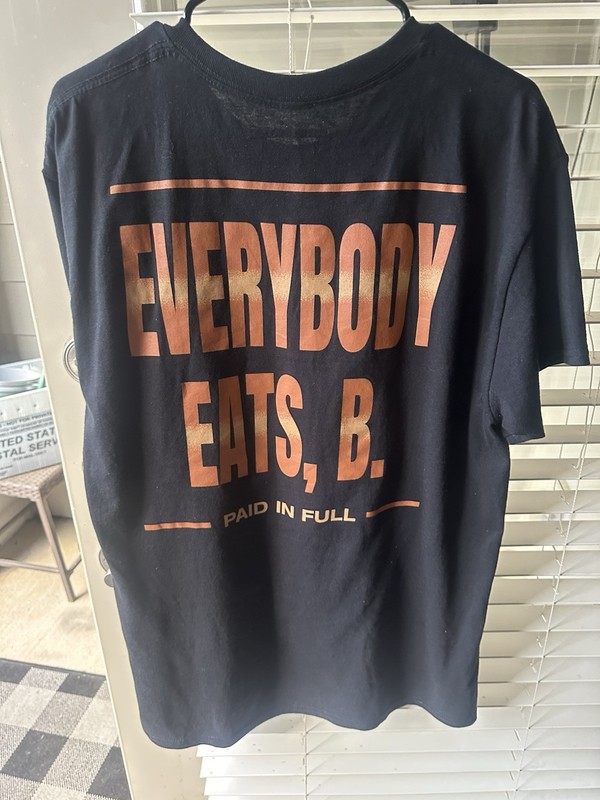 MEN’S SHORT SLEEVE GRAPHIC TEE SIZE LARGE BLACK BROWN PAID IN FULL ACE BOOGIE gallery