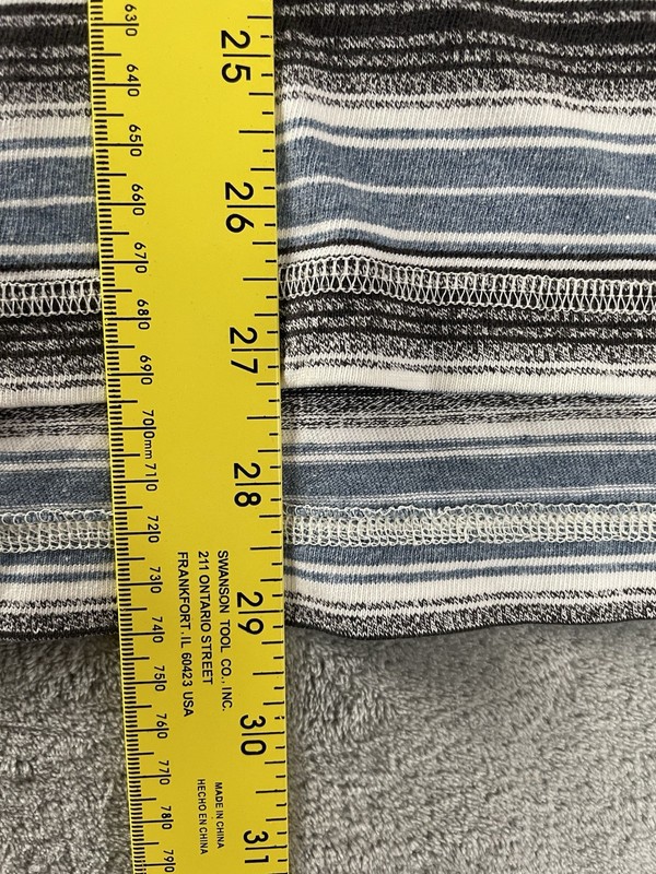 Arizona Jean Company Men's L Henley Horizontal Striped Short Sleeve Shirt •hole gallery