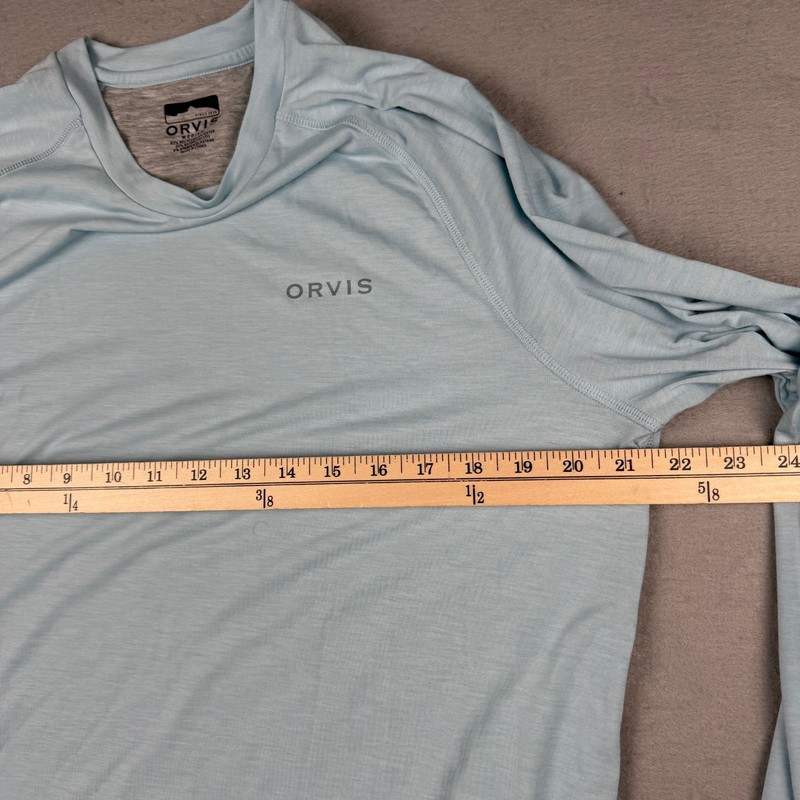 Orvis Shirt Mens Medium Blue DriCast Long Sleeve Crew Fly Fishing Rayon UPF50 gallery