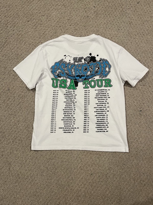 Signed Osamason psykotic Tour Graphic T Shirt Size Small Men’s White Green Blue gallery