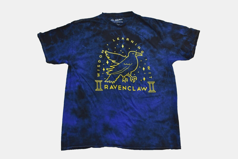 Harry Potter Mens Ravenclaw Wisdom Learning Wit Tie Dye Blue Shirt New S-2XL