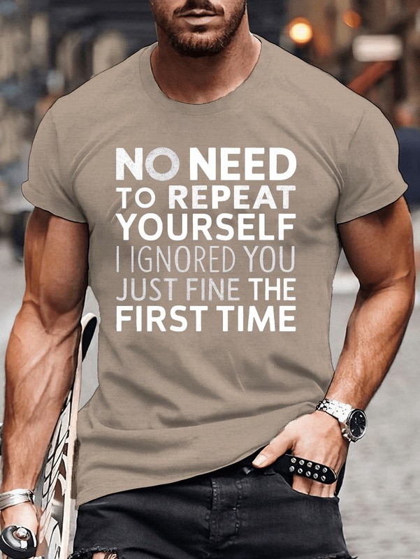 Plus Size Men's Humorous Graphic T-Shirt - Comfortable, Machine Washable, 180g gallery