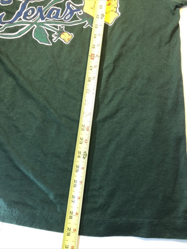 Vintage Texas Shirt Mens Green Large Single Stitch Made In USA *see description gallery