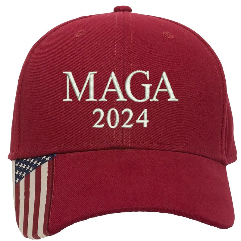 Trump MAGA 2024 Red Structured One Size Fits All Adjustable Hats