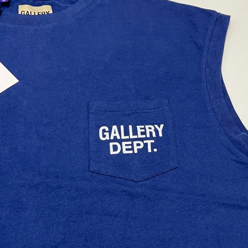 Gallery Dept Augi Sleeveless Tee Navy Mens Large Pocket Logo NWT gallery