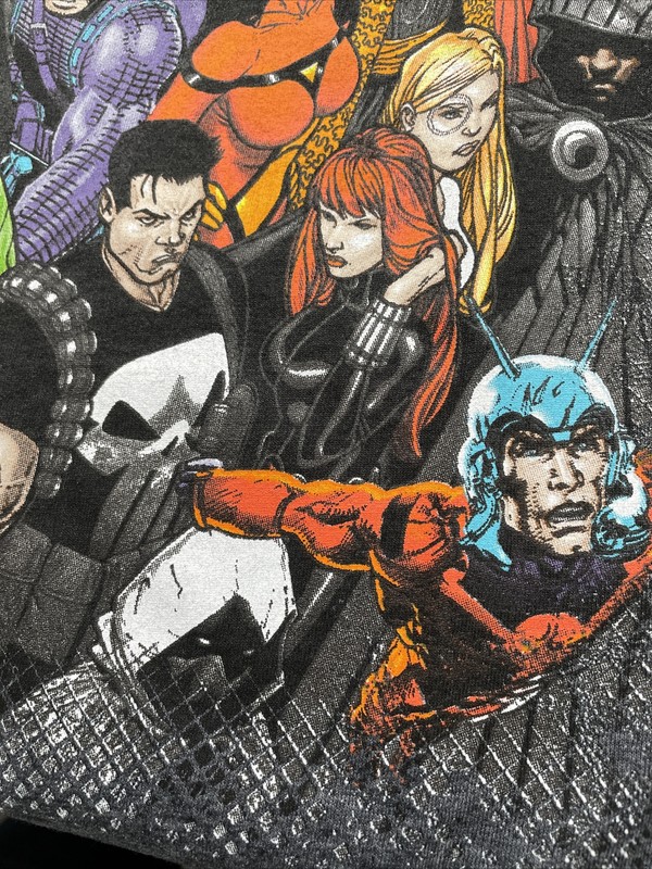 Marvel Universe Characters Group Photo Avengers X-Men Grey T-Shirt Men's LARGE gallery