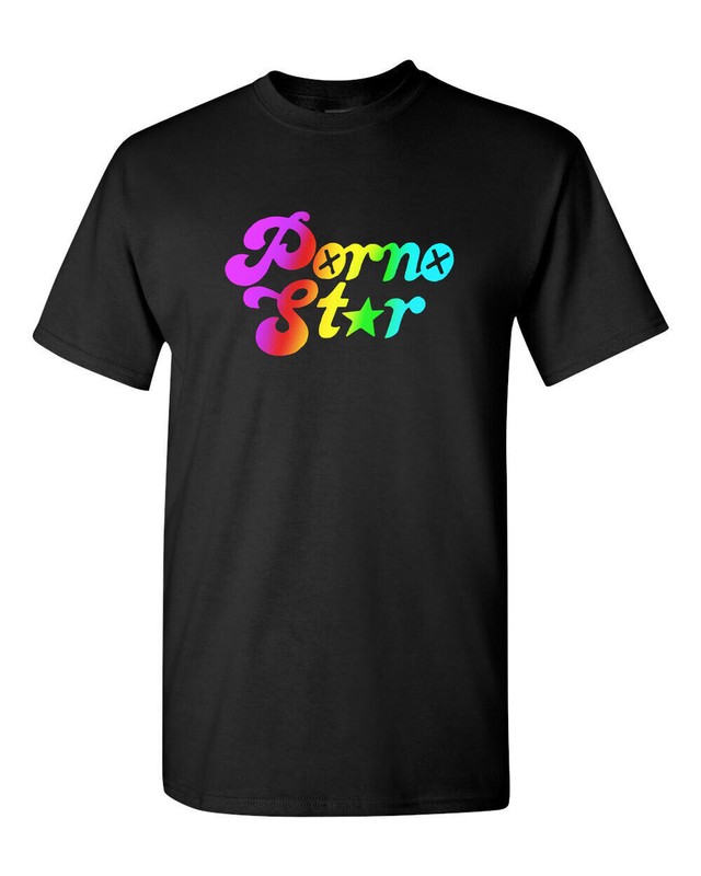 Retro Style T-shirt Novelty Design Groovy 70’s P*rno Star Rainbow Text