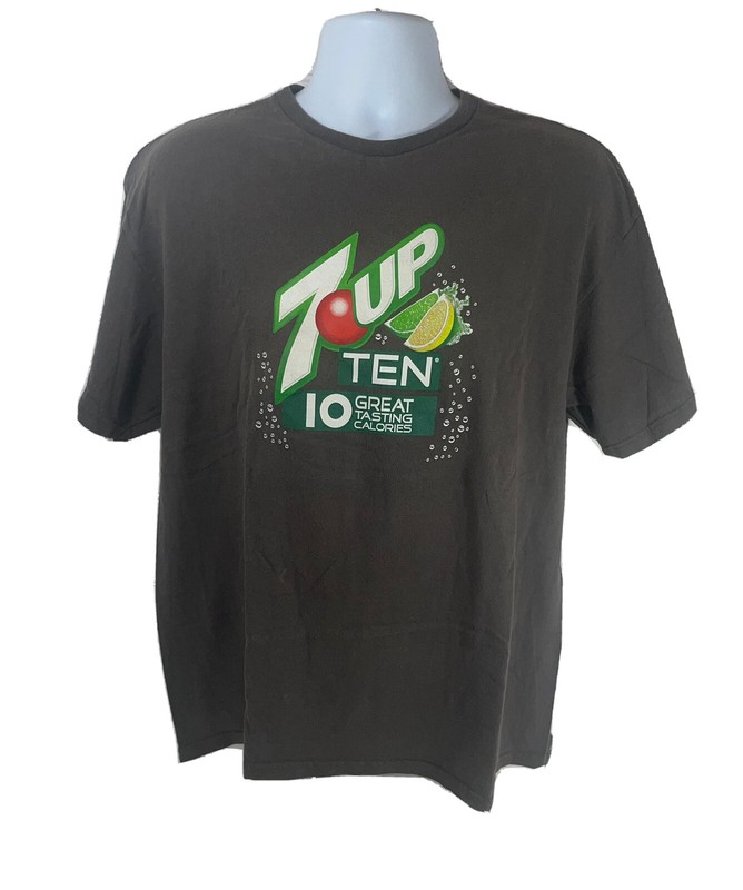 7up shirt men XL gray short sleeve crew neck front graphic Delta Pro Weight tag