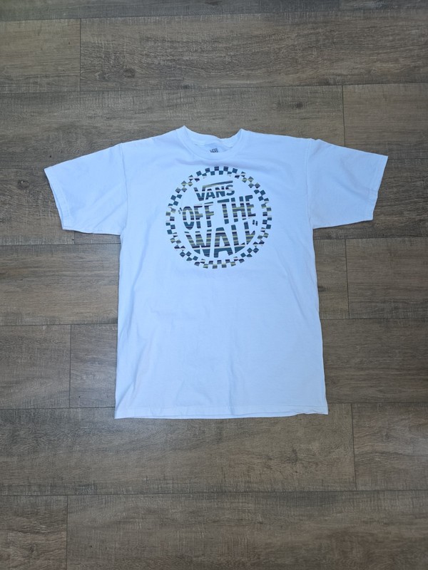 Vans Shirt Mens Medium Black Off The Wall Checkerboard Logo Graphic Tee T-Shirt