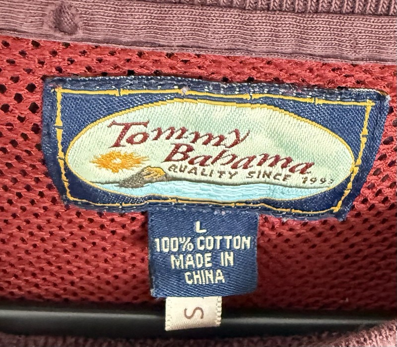 Tommy Bahama Relax Pocket T Shirt Mens L Washed Mauve Red 100% Cotton "Sample" gallery