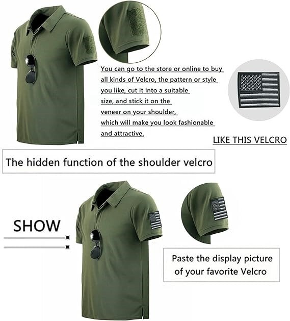 Mens Polo Shirts Short Sleeve Casual Quick Dry Team Tactical Combat Work Golf gallery