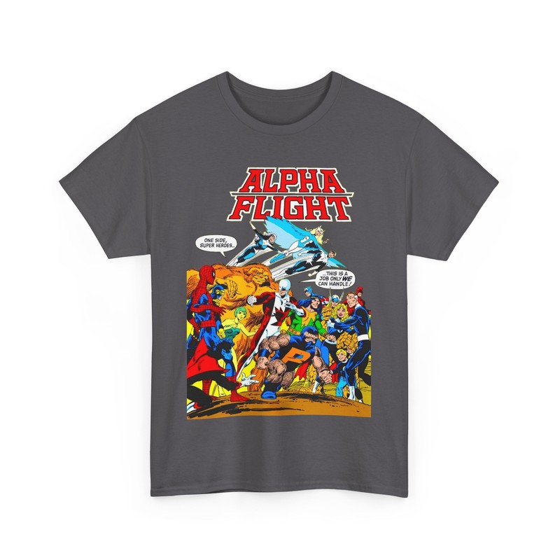 Alpha Flight T-Shirt – John Byrne Art – Marvel Comics – Sasquatch, Northstar