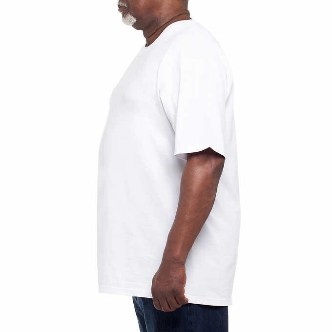 Kirkland Men's 6-pack White 100% Cotton Crew Neck T-Shirts - FREE SHIPPING! gallery