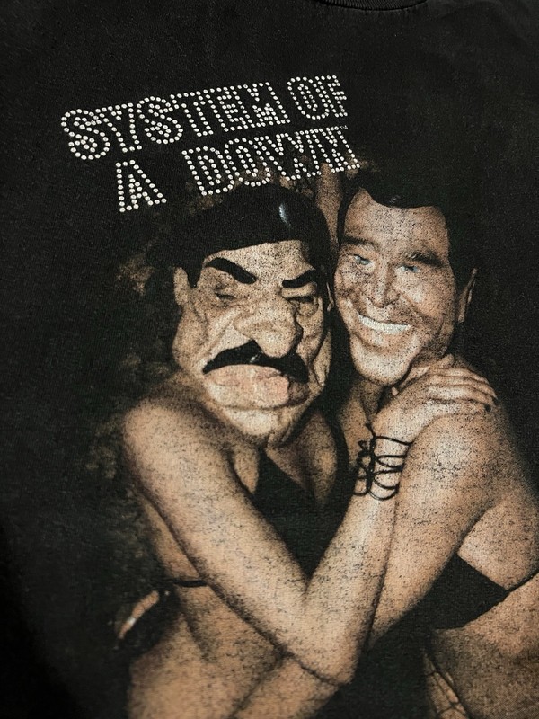 Vintage System Of A Down Saddam Bush Band Tee Shirt Sz XL Y2K 2000s Rare gallery
