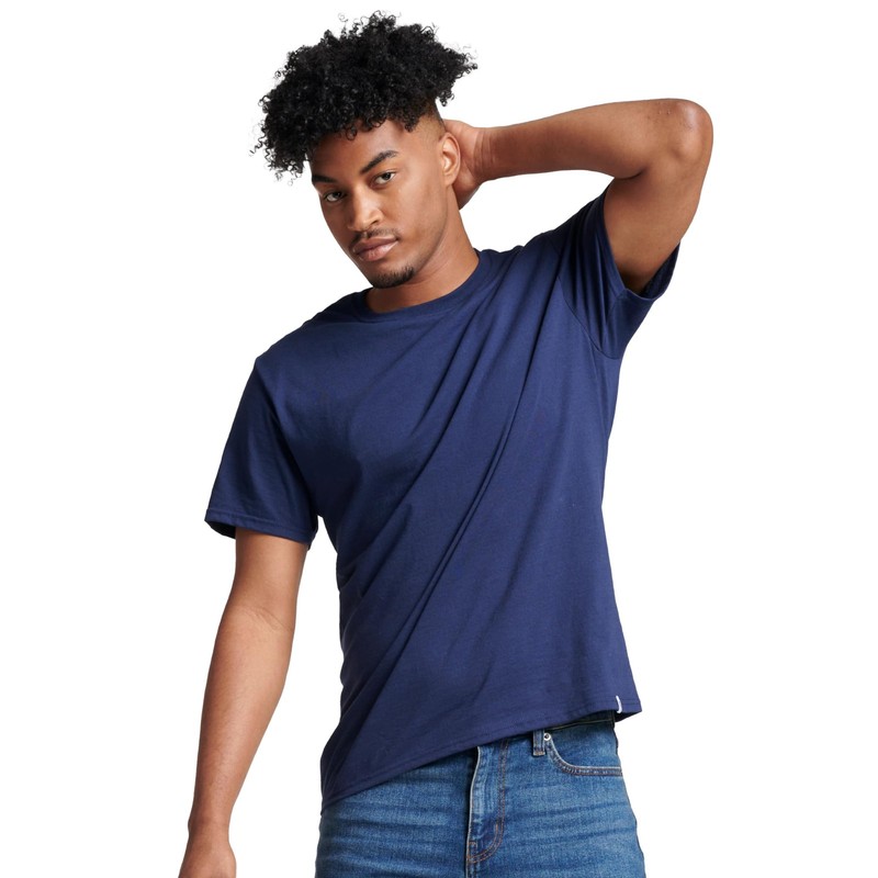Men’s Essenital Men’s Short Sleeve Tee Shirt, Navy, 4XL