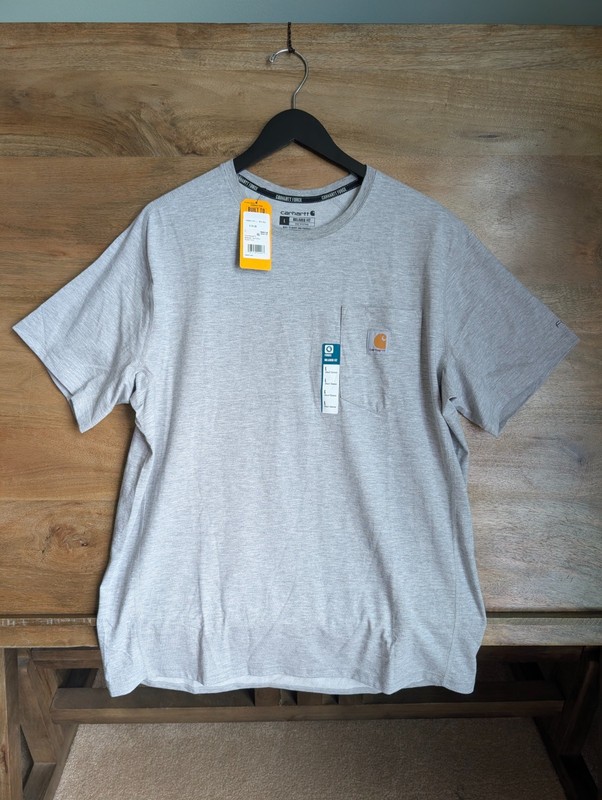 NWT Carhartt Force Pocket T-Shirt Mens Large Gray Relaxed Fit Midweight TK6652-M