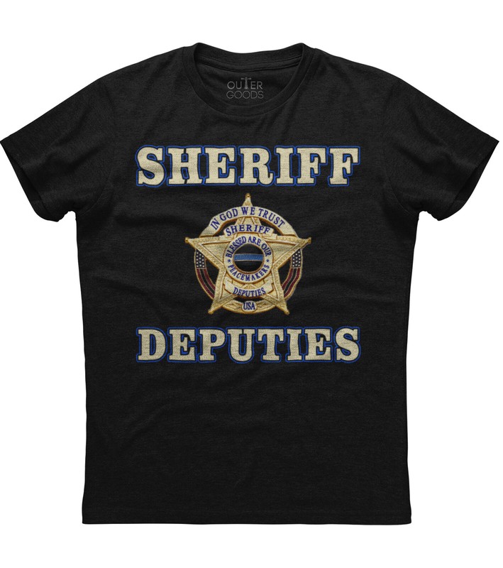Sheriff Deputies In God We Trust Mens Short Sleeve New Cotton Black T-shirt