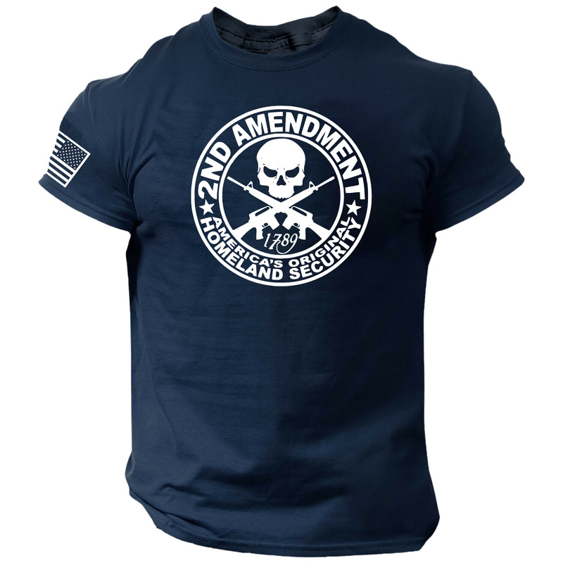 2nd Amendment Skull Shirt - American Warrior Soldier Military Patriotic 1776 USA gallery