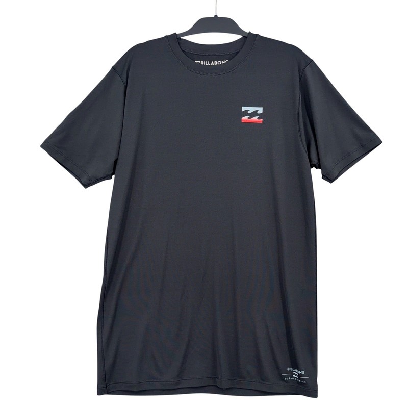 Billabong Rash Guard Mens Large Polyester Spandex Black Performance Tee