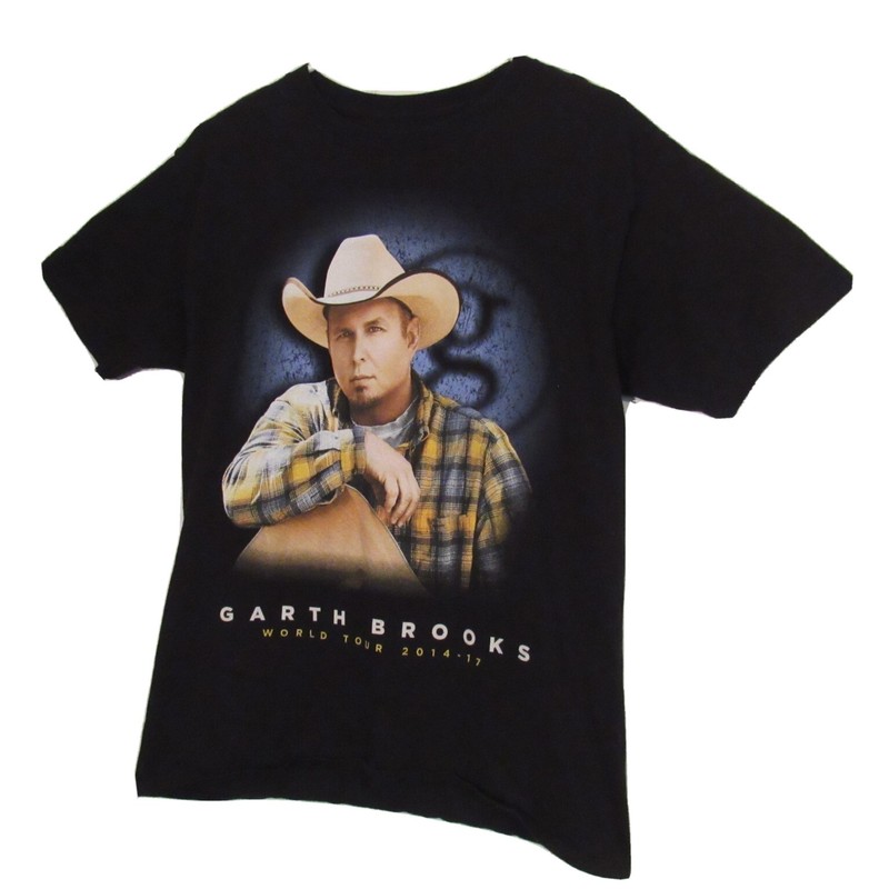 Garth Brooks World Tour 2014-2017 Country Music Mens Black T-Shirt Sz:M RN:15763