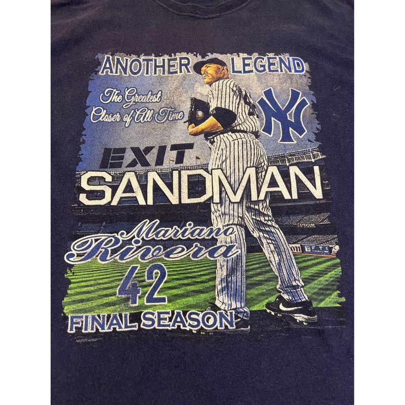 New York Yankees Mariano Rivera Exit Sandman Final Season Navy Blue Shirt XXL gallery