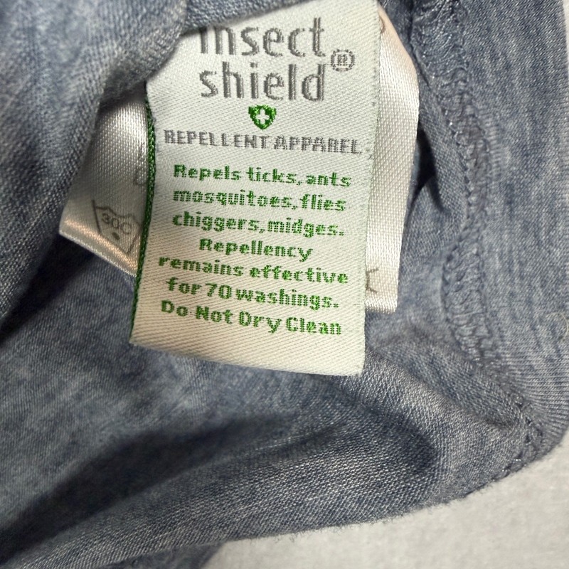 Simms Fishing Insect Shield Long Sleeve Tech Shirt Small Blue Gray Heathered gallery