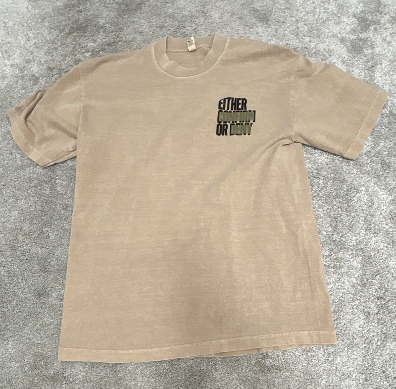 Men’s Medium Beige Crew Neck Short Sleeve T-Shirt FREE SHIPPING