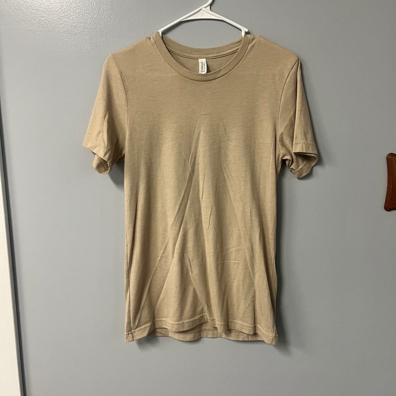 Bella Canvas Tan Heather Short Sleeve Crew Neck T-Shirt Small Mens Womens Unisex