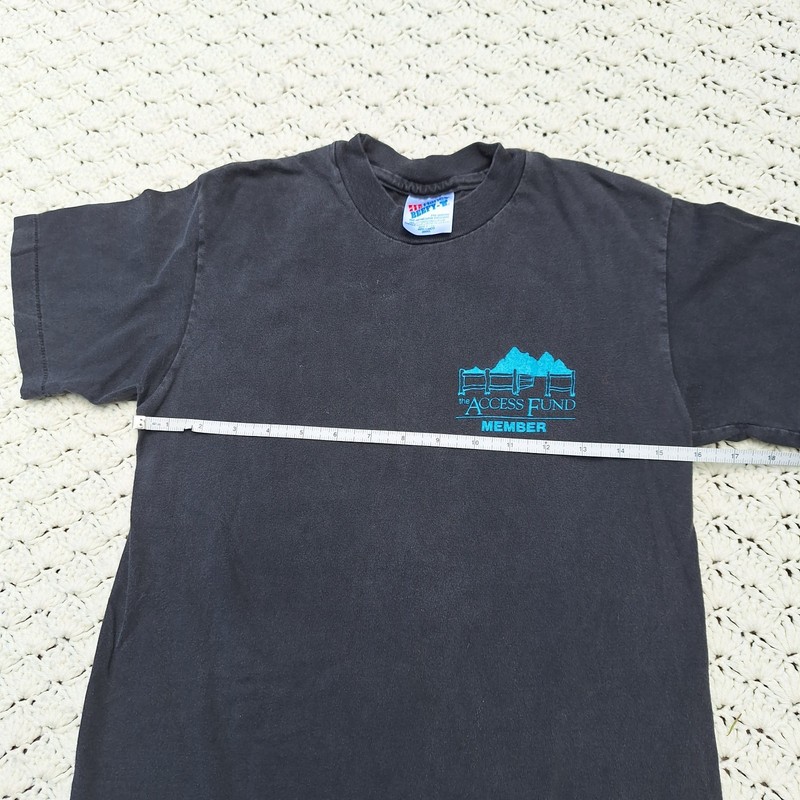 Vtg Access Fund Rock Climbing Nature Preservation Graphic T Shirt Black - Small gallery