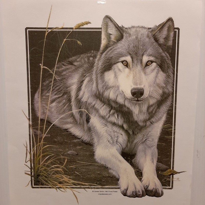 VINTAGE WILDLIFE WOLF WOLVES WHITE SHIRT SIZE S-XL (FRONT PRINT)#3065