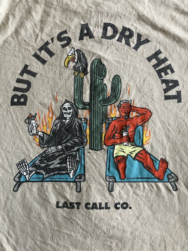 Last Call Co. TILLYS MENS SIZE MEDIUM TAN (Sand) T-Shirt At Least Dry Heat
