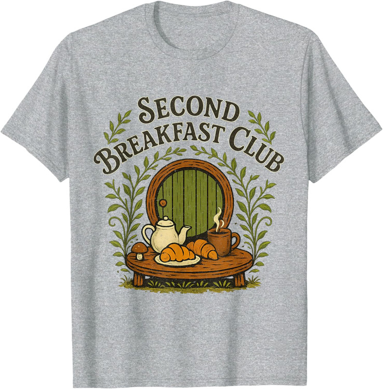 Second Breakfast Club Retro Cottagecore Brunch Bakery Lovers T-Shirt