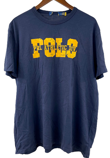 Polo Ralph Lauren Men’s T-Shirt Navy Big Logo Yellow Polo Athletic