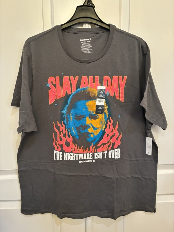 Halloween II Slay All Day 3XL Firey Mask Charcoal Universal City Studios New