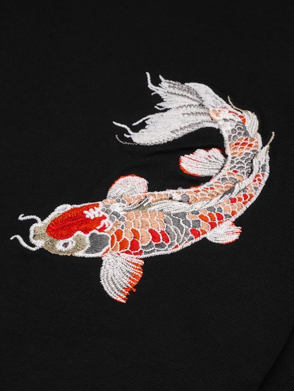 Niepce Men's Koi Fish Embroidery Tee Japanese Streetwear T-Shirt gallery